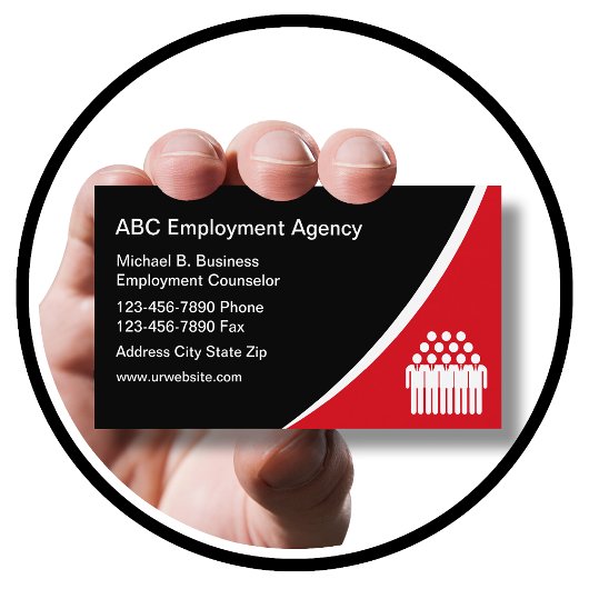 Cartes de visite d'agence d'emploi