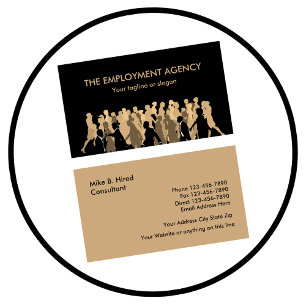 Cartes de visite d'agence d'emploi