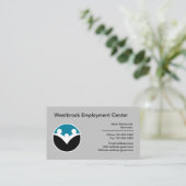 Cartes de visite d'agence d'emploi design moderne (Debout devant)