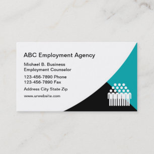 Cartes de visite d'agence d'emploi moderne