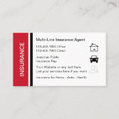 Cartes de visite d'agent d'assurance (Devant)
