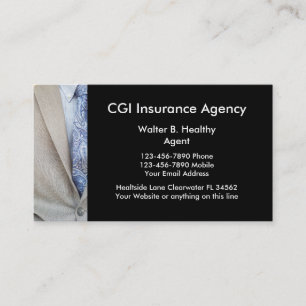 Cartes de visite d'agent d'assurance