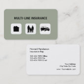 Cartes de visite d'agent d'assurance (Devant / Derrière)