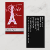 Cartes de visite d'agent de voyage (Devant / Derrière)