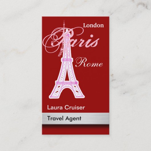 Cartes de visite d'agent de voyage (Devant)