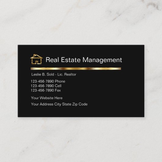 Cartes de visite d'agent immobilier chic (Devant)