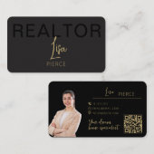 Cartes de visite d'agent immobilier en or avec cod (Devant / Derrière)