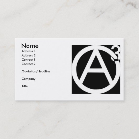 Cartes de visite d'Agorist (Devant)