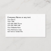 Cartes de visite d'ajustement automatique de fenêt (Dos)