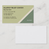 Cartes de visite d'allergie (Devant / Derrière)