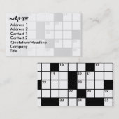 Cartes de visite d'amants de jeu de mots croisé (Devant / Derrière)