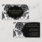 Cartes de visite Damas noirs et blancs (Devant / Derrière)