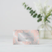 Cartes de visite Damas, ton argent rose pâle (Debout devant)