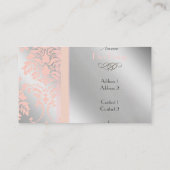Cartes de visite Damas, ton argent rose pâle (Dos)