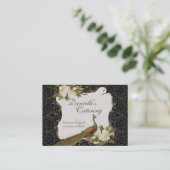 Cartes de visite - damassé florale de magnolia de (Debout devant)