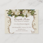 Cartes de visite - damassé florale de magnolia de (Dos)
