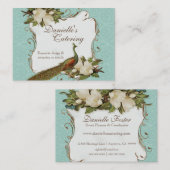 Cartes de visite - damassé florale de magnolia de (Devant / Derrière)