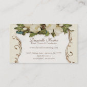 Cartes de visite - damassé florale de magnolia de (Dos)