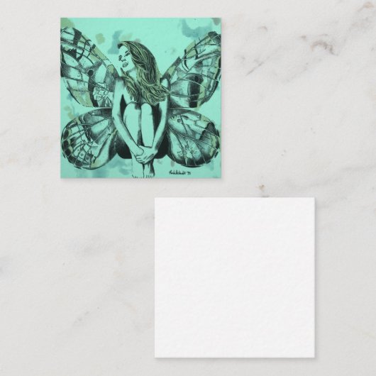 cartes de visite, dame de papillon, art de (Devant / Derrière)