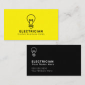 Cartes de visite d'ampoule électrique (Devant / Derrière)