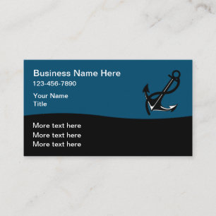 Cartes de visite d'ancre de bateau maritime
