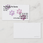 Cartes de visite d'animal familier (Devant / Derrière)