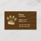 Cartes de visite d'animal familier (Dos)