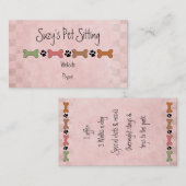 Cartes de visite d'animal familier d'os de chien (Devant / Derrière)