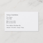 Cartes de visite d'antiquités (Dos)