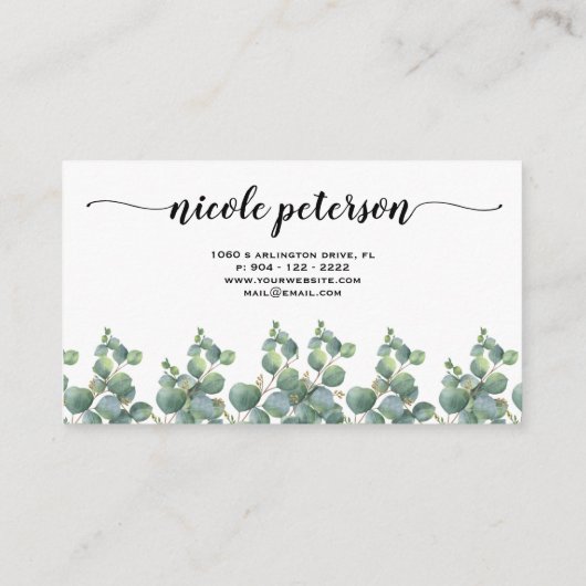 Cartes de visite d'aquarelle (Dos)