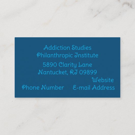 Cartes de visite d'aquarelle bleu (Dos)