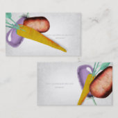 Cartes de visite d'aquarelle d'aubergine (Devant / Derrière)