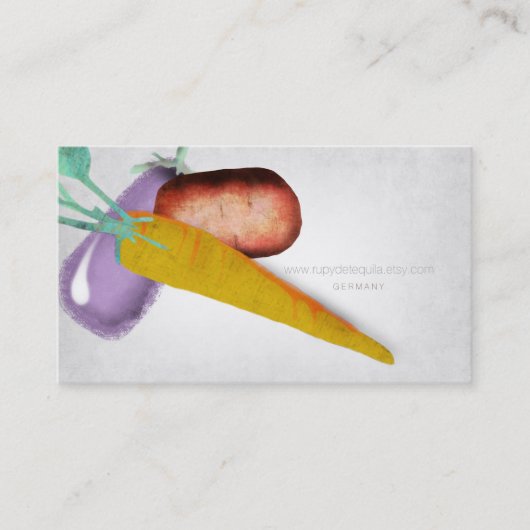 Cartes de visite d'aquarelle d'aubergine (Devant)