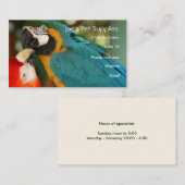 Cartes de visite d'aras (Devant / Derrière)