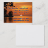 Cartes de visite d'arbres de lac sunset (Devant / Derrière)