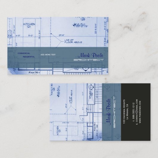 cartes de visite d'architectes branchés (Devant / Derrière)