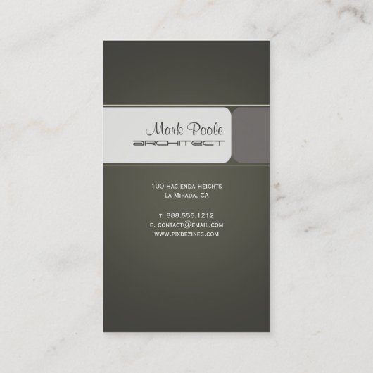 cartes de visite d'architectes branchés (Dos)