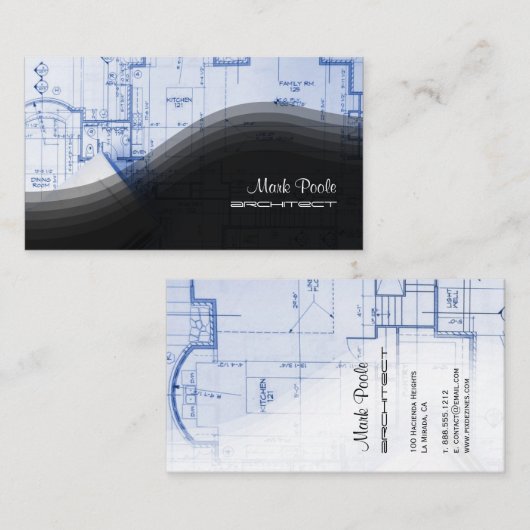 cartes de visite d'architectes branchés (Devant / Derrière)