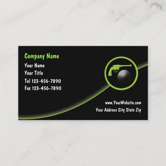 Cartes de visite d'armes à feu (Devant)