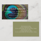 Cartes de visite d'arrière - plan de plume de paon (Devant / Derrière)