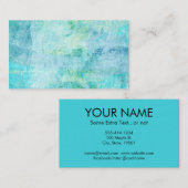 Cartes de visite d'art Abstrait Turquoise Aqua Blu (Devant / Derrière)