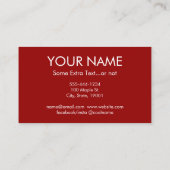 Cartes de visite d'art Abstraits - Rouge Or Noir B (Dos)