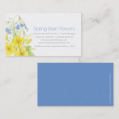 Cartes de visite d'art aquarelle de fleurs printan (Devant / Derrière)