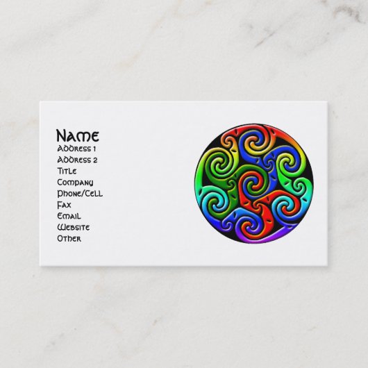 Cartes de visite d'art celtique personnalisables (Devant)