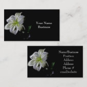 Cartes de visite d'art de fractale de lis blanc (Devant / Derrière)