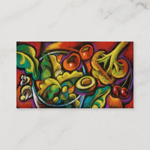 Cartes de visite d'art de salade de nourriture