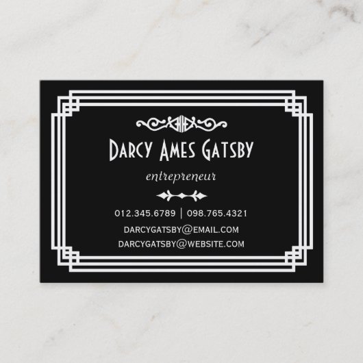 Cartes de visite d'art déco (Devant)