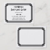 Cartes de visite d'art déco (Devant / Derrière)