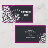 Cartes de visite d'art tatouage - Crânes (Devant / Derrière)