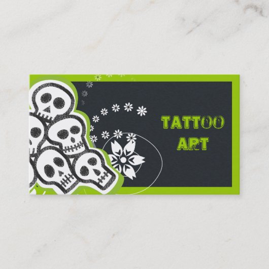 Cartes de visite d'art tatouage - Crânes (Devant)